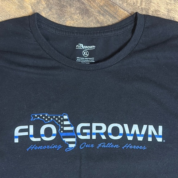 FLO GROWN Blue Line Men's T-Shirt, Size XL - Picture 4 of 6